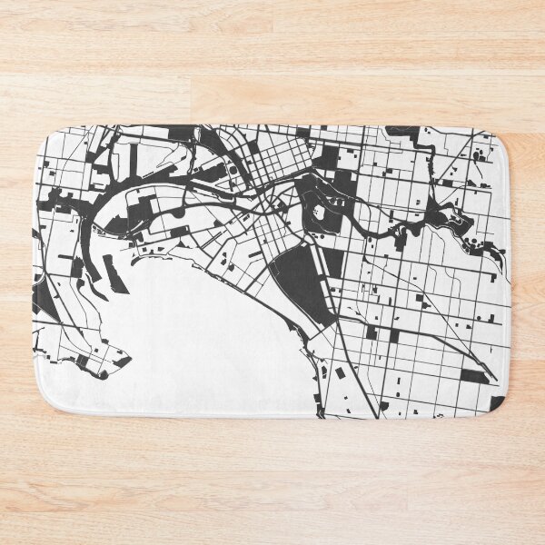 Item preview, Melbourne Map Art Black white Australia designed and sold by EpicMaps.