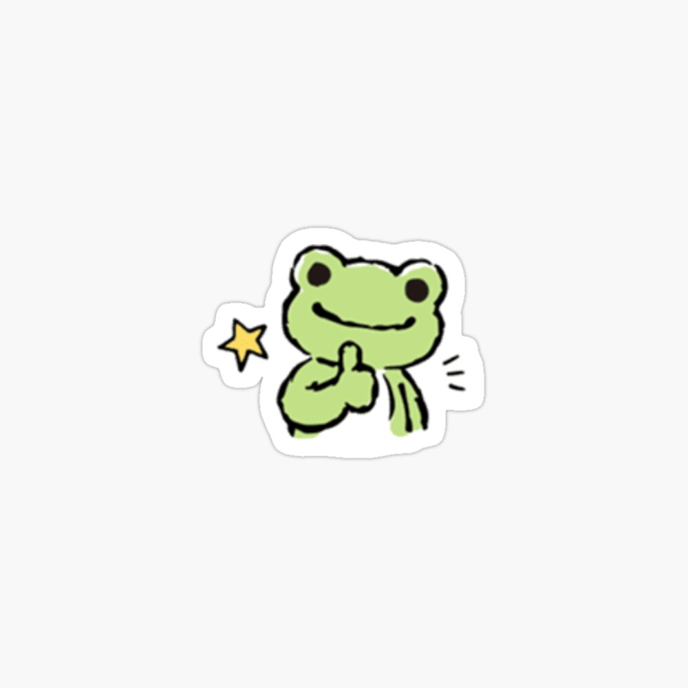 happy kawaii baby frog being lovely' Sticker