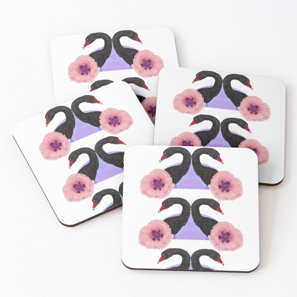 Item preview, Black swan nd poppies designed and sold by CLBArtDesign.