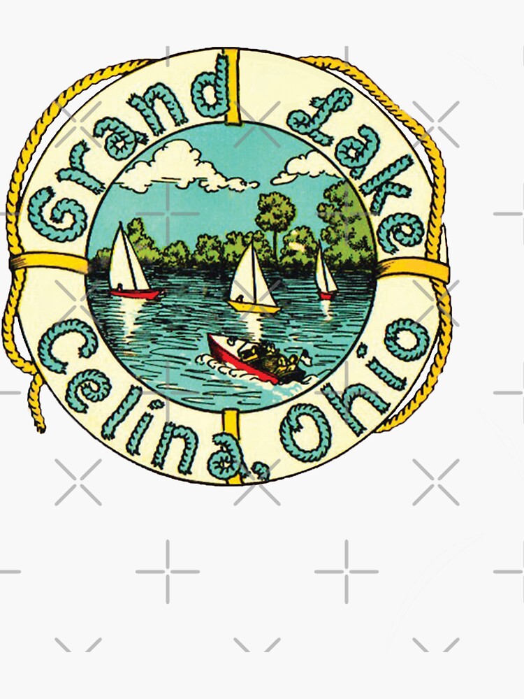 "Vintage Grand Lake Celina Ohio" Sticker by Drewaw Redbubble