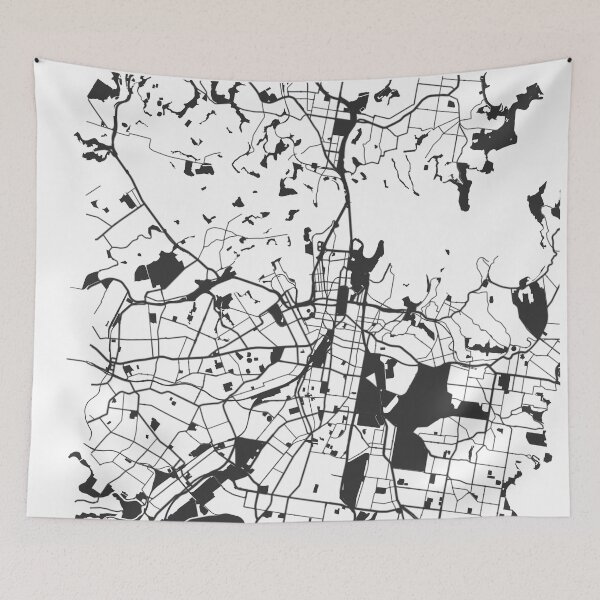 Item preview, Sydney Map Art Black white Australia designed and sold by EpicMaps.