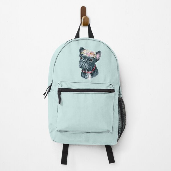 Item preview, Cute Black French Bulldog with Flowers Illustration Art designed and sold by adriana-holmes.