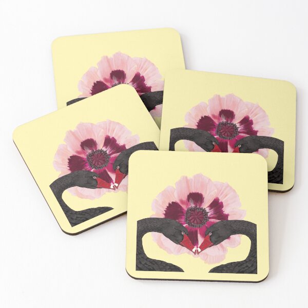 Item preview, Mirror swans and poppy designed and sold by CLBArtDesign.