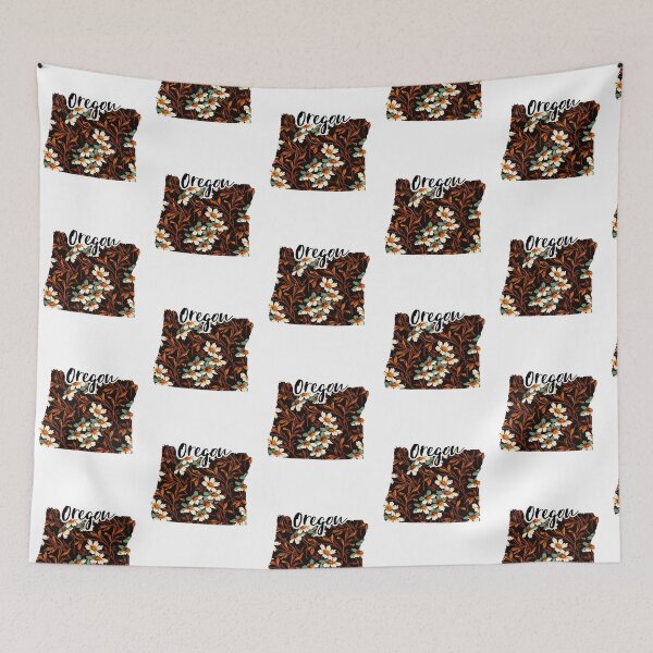 Item preview, Floral Map of USA States Oregon - Map of Oregon designed and sold by AmethystMurad.