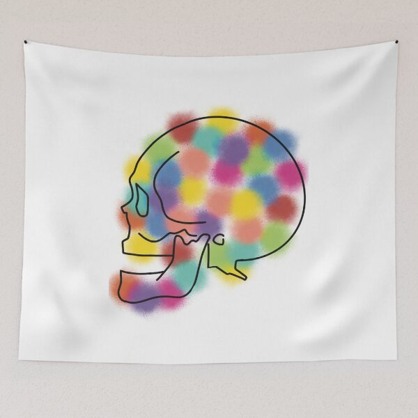 Item preview, skeleton skull sketch rainbow  designed and sold by Drevych-shop.