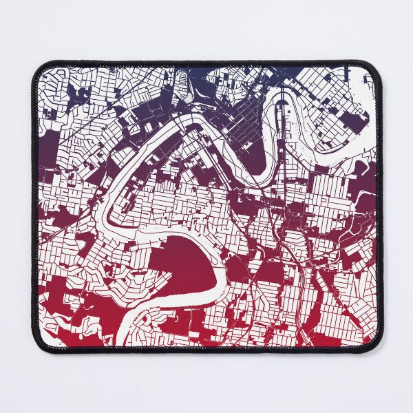 Item preview, Brisbane Map Art Pink Blue Australia designed and sold by EpicMaps.