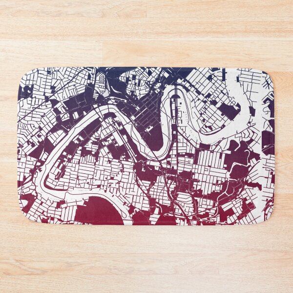 Item preview, Brisbane Map Art Pink Blue Australia designed and sold by EpicMaps.