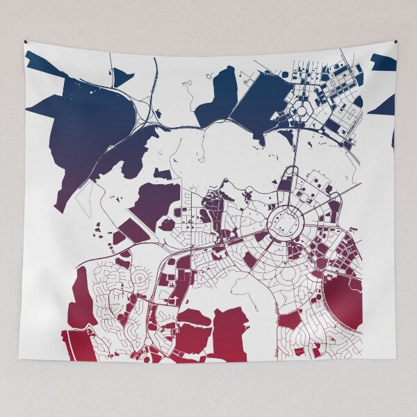Artikelvorschau, Canberra Map Art Pink Blue Australia entworfen und verkauft von EpicMaps.