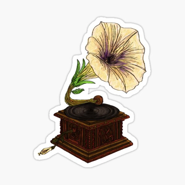 Flower Gramophone Sticker