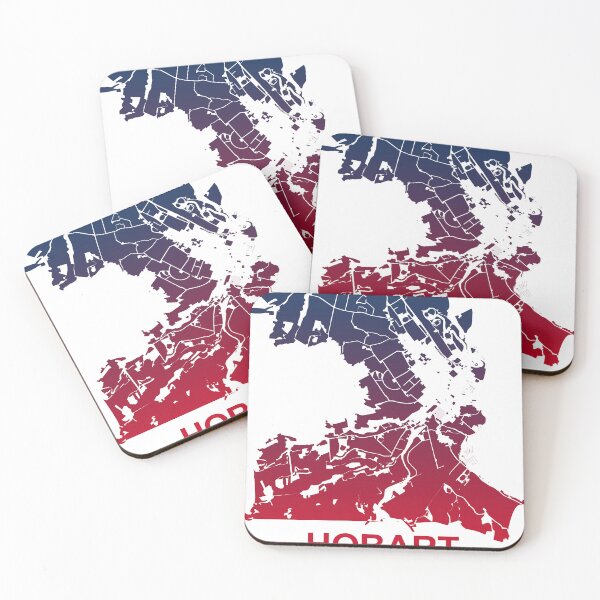 Item preview, Hobart Map Art Pink Blue Australia designed and sold by EpicMaps.