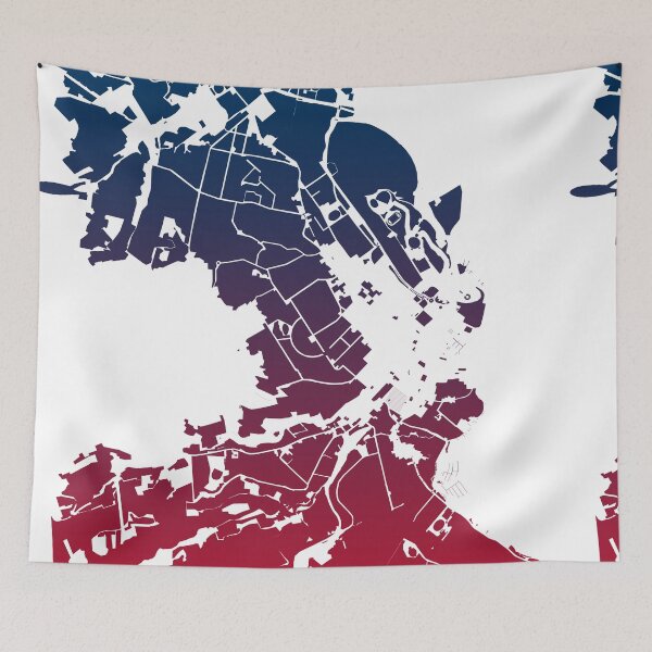 Artikelvorschau, Hobart Map Art Pink Blue Australia entworfen und verkauft von EpicMaps.