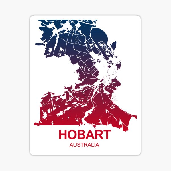 "Hobart Map Art Pink Blue Australia" Sticker for Sale by EpicMaps