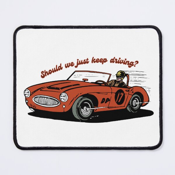 Item preview, Should we just keep driving retro red car designed and sold by Holly-berry-art.