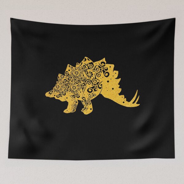 Item preview, Stegosaurus Dinosaur Gold Papercut Mandala Art designed and sold by hign.