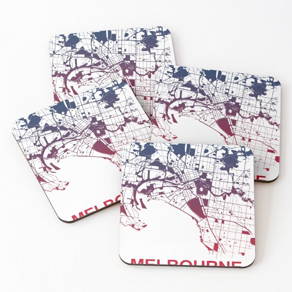Item preview, Melbourne Map Art Pink Blue Australia designed and sold by EpicMaps.