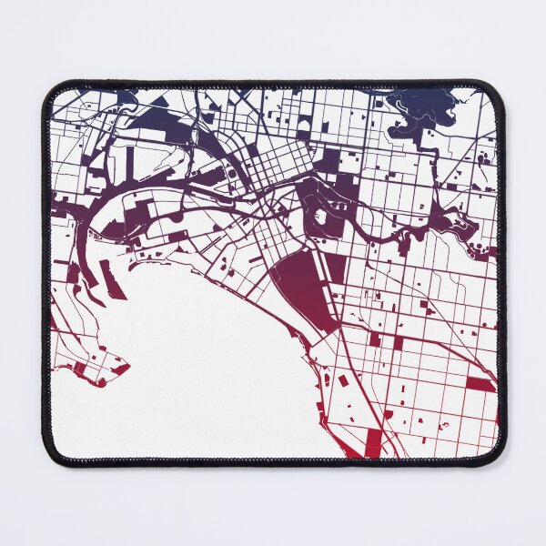 Item preview, Melbourne Map Art Pink Blue Australia designed and sold by EpicMaps.