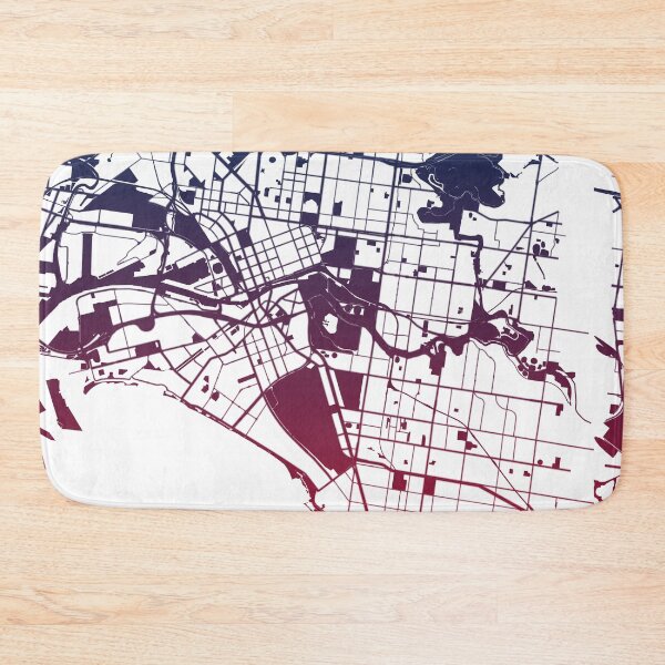 Item preview, Melbourne Map Art Pink Blue Australia designed and sold by EpicMaps.