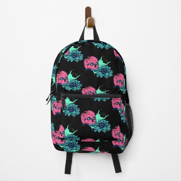 Item preview, Garden Skull - Electric Pink and Blue - Garden Addict designed and sold by WildBerryArt.