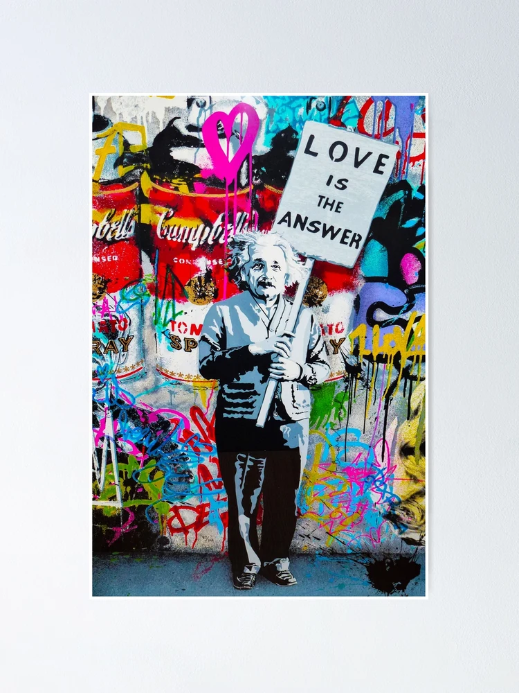 Poster affiche BANKSY LOVE IS ANSWER WALL STREET ART - A4 (21x29,7cm)