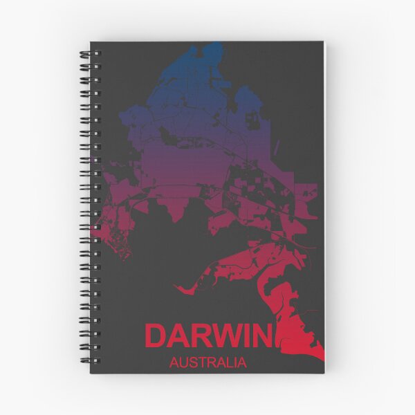 Item preview, Darwin Map Art Pink Blue Australia designed and sold by EpicMaps.