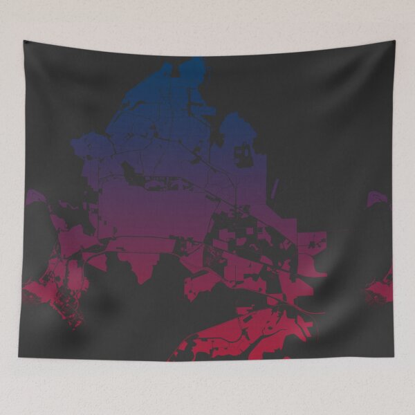 Artikelvorschau, Darwin Map Art Pink Blue Australia entworfen und verkauft von EpicMaps.