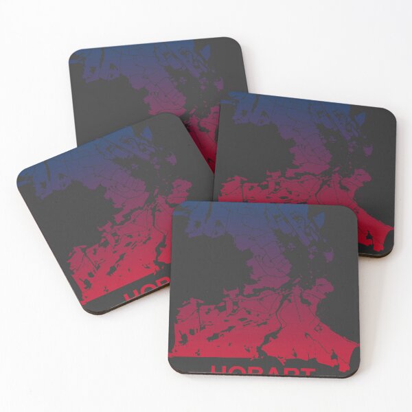 Item preview, Hobart Map Art Pink Blue Australia designed and sold by EpicMaps.