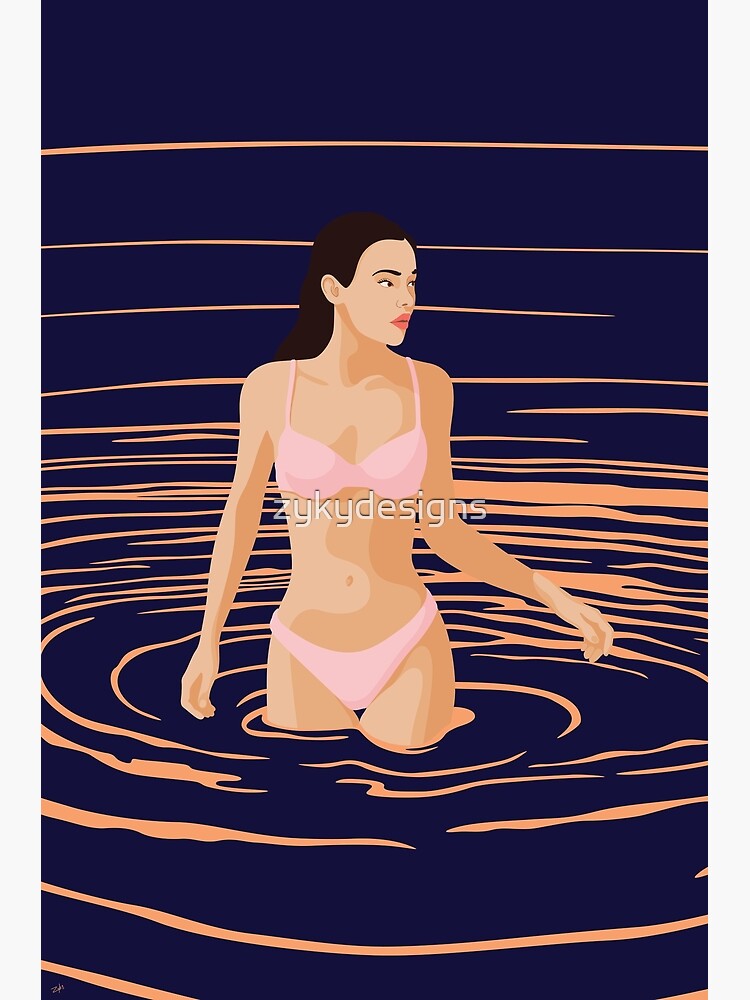 Woman Wading Through Water | Poster