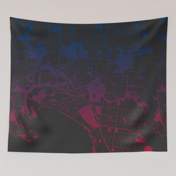 Item preview, Melbourne Map Art Pink Blue Australia designed and sold by EpicMaps.