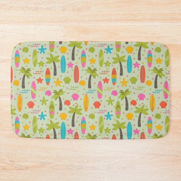 Surfboard color pattern Bath Mat