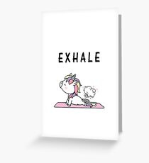 Exhale Unicorn Yoga Fart Greeting Card