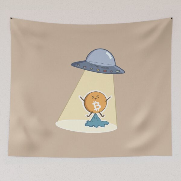 Item preview, Crypto Cute Kawaii Bitcoin - Alien abduction To the moon designed and sold by Crypmetal.