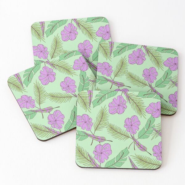 Item preview, Pink and Mint Palm Monstera Tropical Leaves Pattern designed and sold by GraphicsClub.
