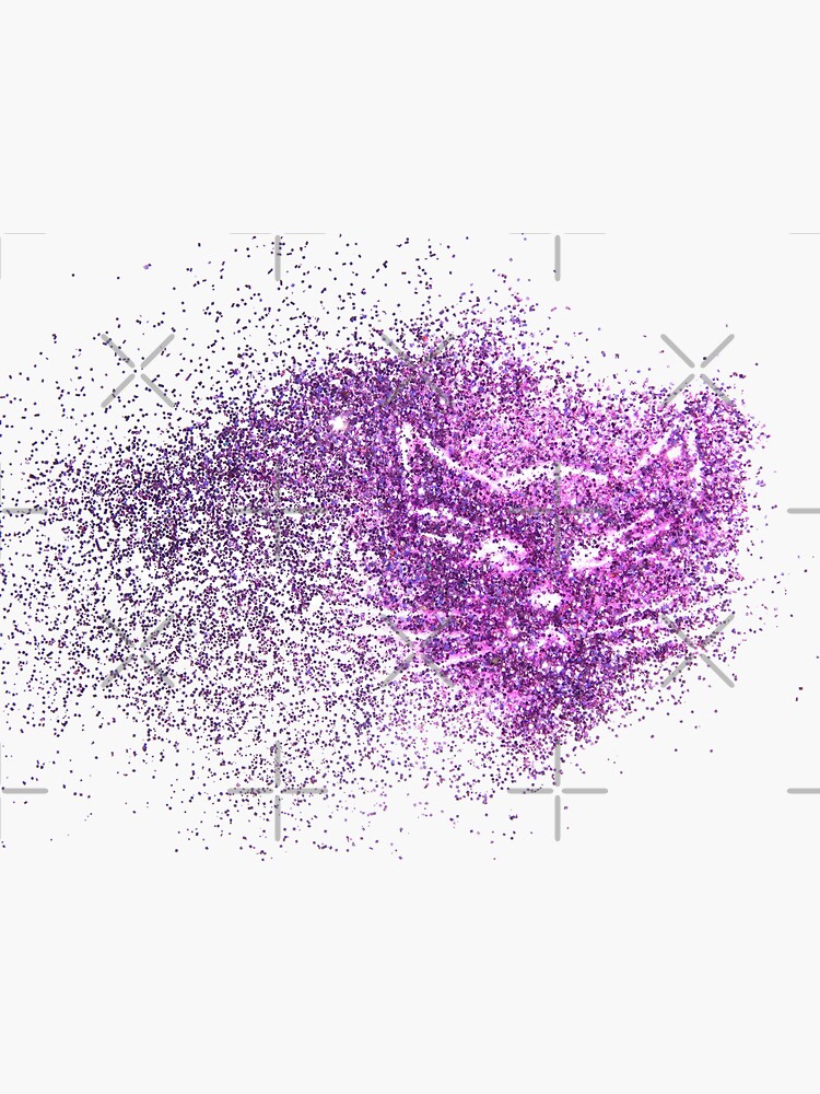 "Interesting Purple Glitter Cat On a Transparent Background" Sticker by