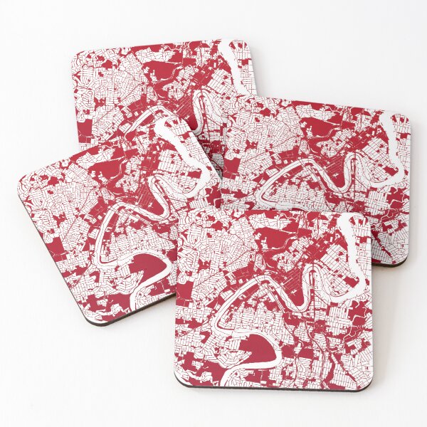 Item preview, Brisbane Map Art red wine color Australia designed and sold by EpicMaps.