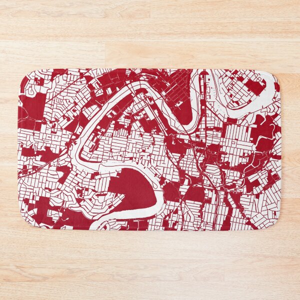 Item preview, Brisbane Map Art red wine color Australia designed and sold by EpicMaps.