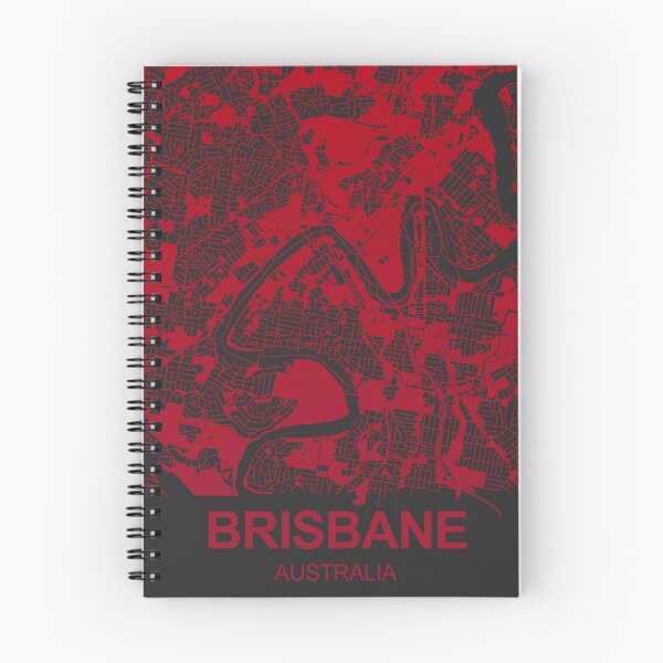 Item preview, Brisbane Map Art red wine color Australia designed and sold by EpicMaps.