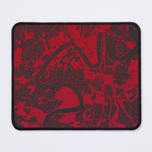 Item preview, Brisbane Map Art red wine color Australia designed and sold by EpicMaps.