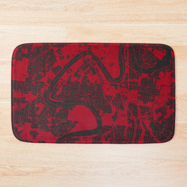 Item preview, Brisbane Map Art red wine color Australia designed and sold by EpicMaps.