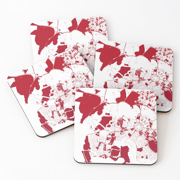 Item preview, Canberra Map Art red wine color Australia designed and sold by EpicMaps.