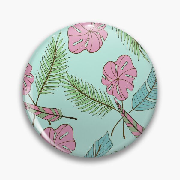 Artikelvorschau, Coral Pink and Cyan Green Palm Monstera Tropical Leaves Pattern entworfen und verkauft von GraphicsClub.
