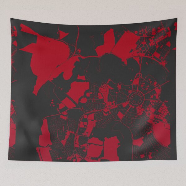 Item preview, Canberra Map Art red wine color Australia designed and sold by EpicMaps.