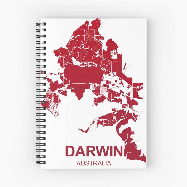 Item preview, Darwin Map Art red wine color Australia designed and sold by EpicMaps.