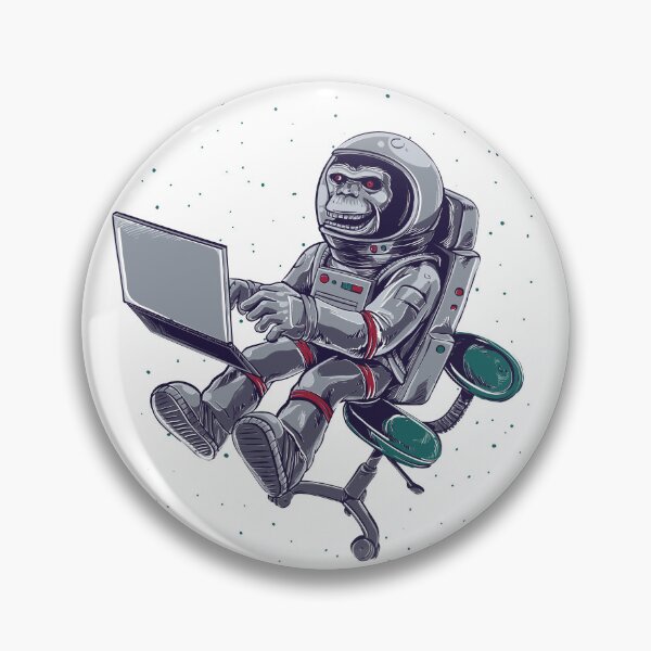 Item preview, Astronaut Monkey with computer designed and sold by kapiks.