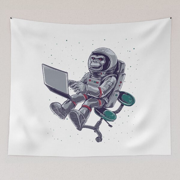 Item preview, Astronaut Monkey with computer designed and sold by kapiks.