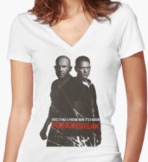 prison break Women's Fitted V-Neck T-Shirt