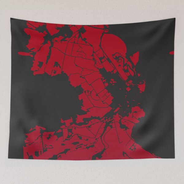 Item preview, Hobart Map Art red wine color Australia designed and sold by EpicMaps.