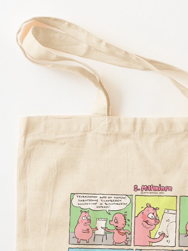 Thumbnail 3 of 5, Tote Bag, S. Malminen Cartoon #1-3 designed and sold by Anna Korhonen.