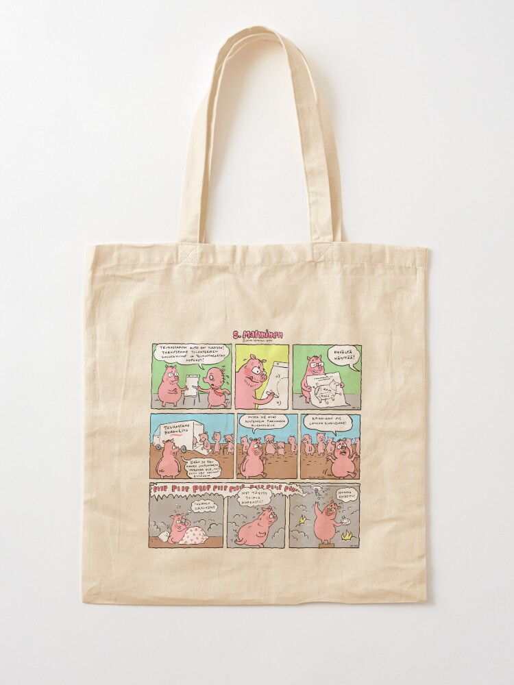 Thumbnail 2 of 5, Tote Bag, S. Malminen Cartoon #1-3 designed and sold by Anna Korhonen.