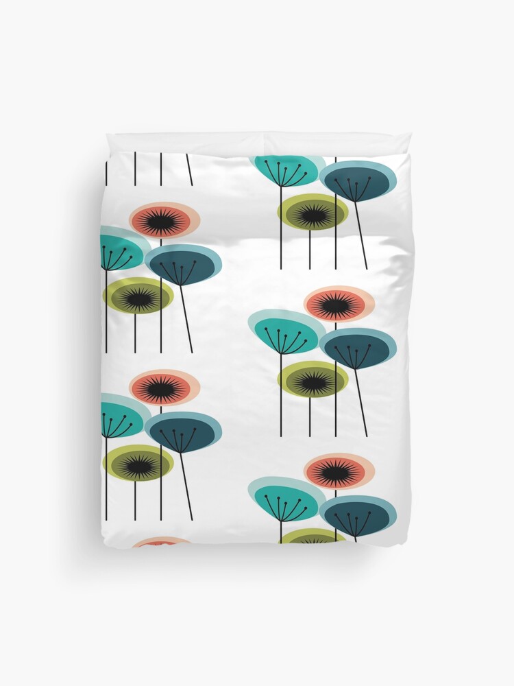 Thumbnail 1 of 2, Duvet Cover, Flowers - Mid Century designed and sold by flashkickdecor.
