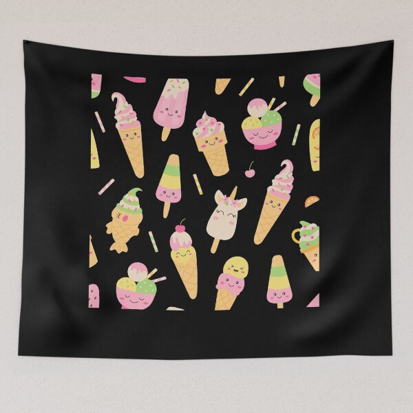 Item preview, Kawaii lover ice cream pattern designed and sold by Sam Artist.